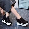 Women Wedges Ankle Boots Platform Thick Bottom Shoes Slip On Zipper Fashion Casual Female Sneakers Shoes  De Mujer