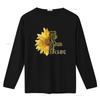 Mens Sunflower Half Quote Trendy Design T Shirt Black 3XL vintage Washed Versatile Casual Stretched streetwear Breathable Soft
