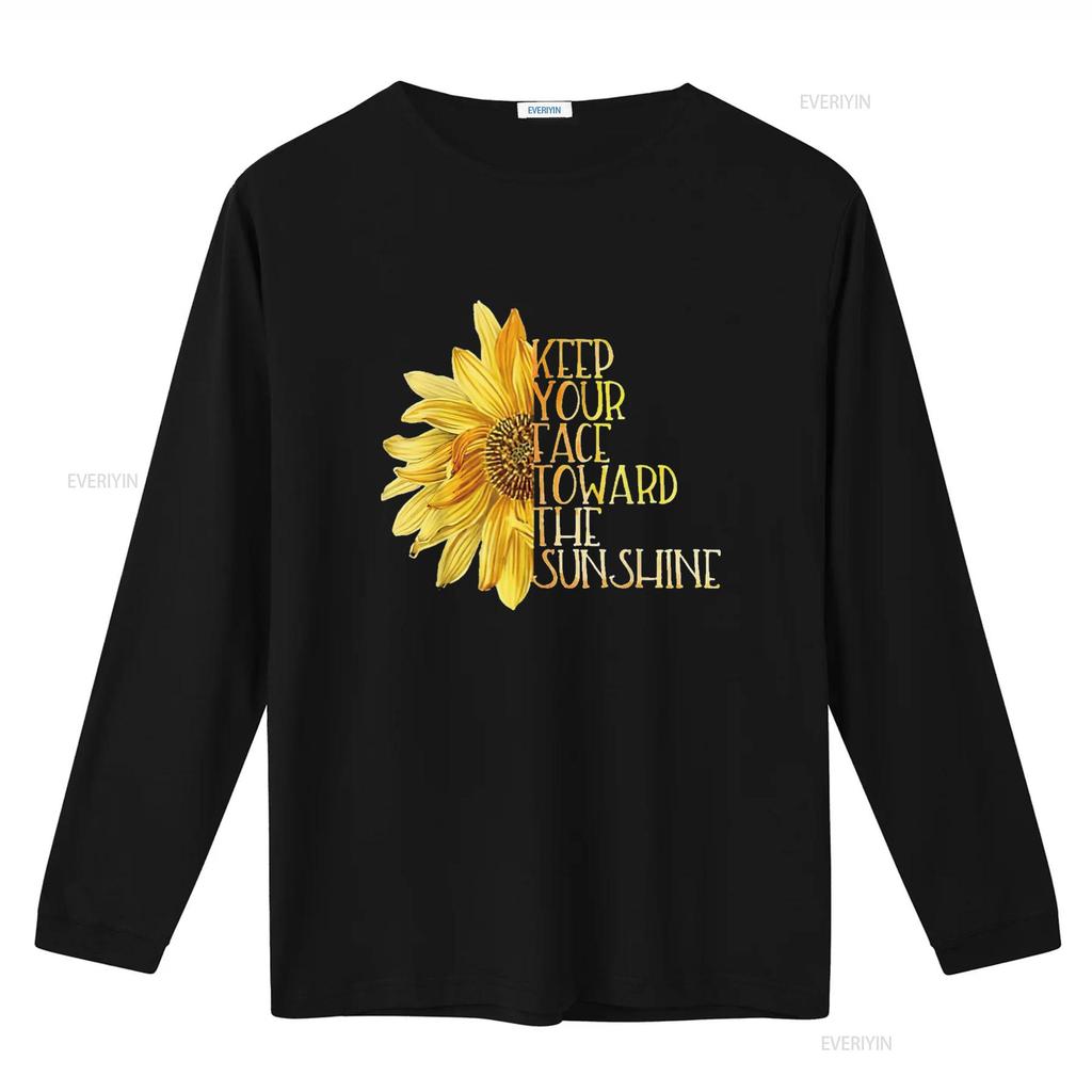 Mens Sunflower Half Quote Trendy Design T Shirt Black 3XL vintage Washed Versatile Casual Stretched streetwear Breathable Soft