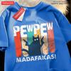 Pew Pew Madafakas Double Gun Cat Male T-Shirt Quality T Shirts Summer Oversized Short Sleeve Clothes Cotton Loose Street Tops