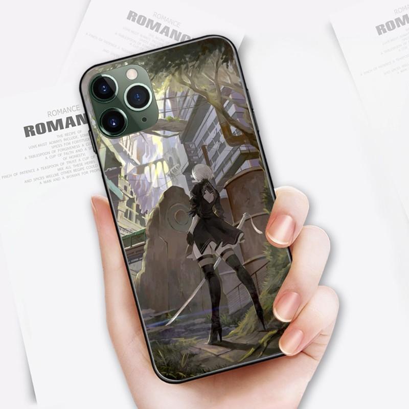 Cute Girl Nier Automata Phone Case For IPhone 14 13 12 11 XS X 8 7 6 Plus Mini Pro Max SE 2022 Soft Black Phone Cover