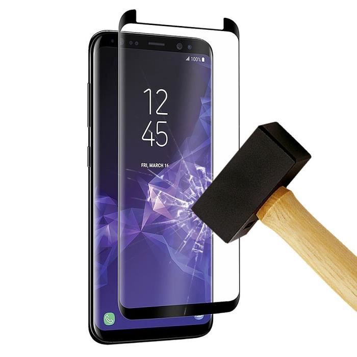 Film verre trempé 4D protection écran pour Samsung Galaxy S9 Plus Noir