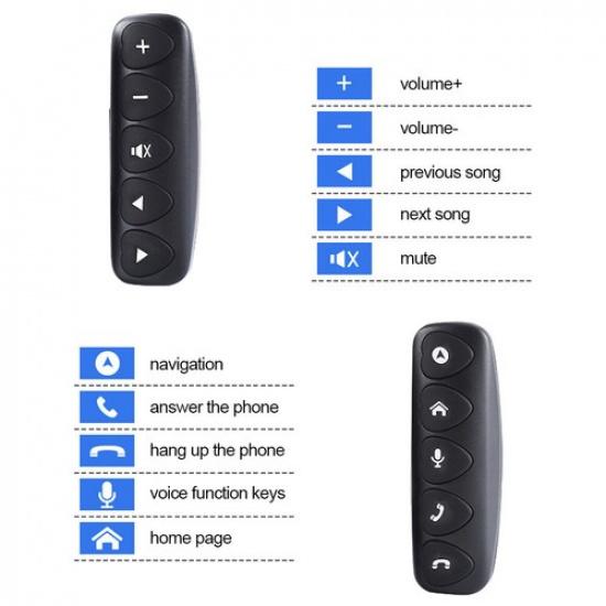 1Pair Car Steering Wheel Remote Control Luminous Wireless Controller Buttons DVD