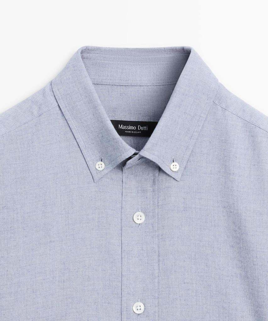 Masimodutti Regular Fit Melange Cotton Shirt