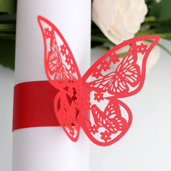 20Pcs Butterfly Paper Napkin Ring Holder Wedding Banquet Dinner Table Decoration