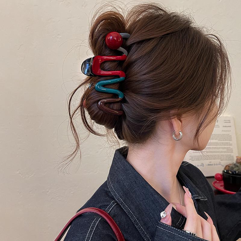 Korean Retro Large Claw Clip for Thick Hair - High-End Updo Hair Claw Clip 2025