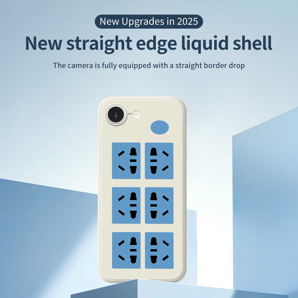 For iPhone 16e Case Socket Pattern Printing Straight Edge TPU Phone Back Cover