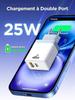 Chargeur usb c - aioneus - 25w - charge rapide - compatible iphone et samsung - protection multiple