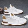 2025 new little white shoes soft sole not tired feet hollow breathable soft sole Korean version trendy shoes flat shoes men's high sense