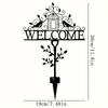 Rustic Metal Welcome Bird Sign - 1pc Farmhouse Outdoor Wall Art with Birdcage Design for Yard, Fence, or Lawn Decoration