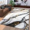 Marble Design Carpet with White, Black, and Gold Streaks for Bedroom Suitable for use as an anti-slip for living room bedroom sofas