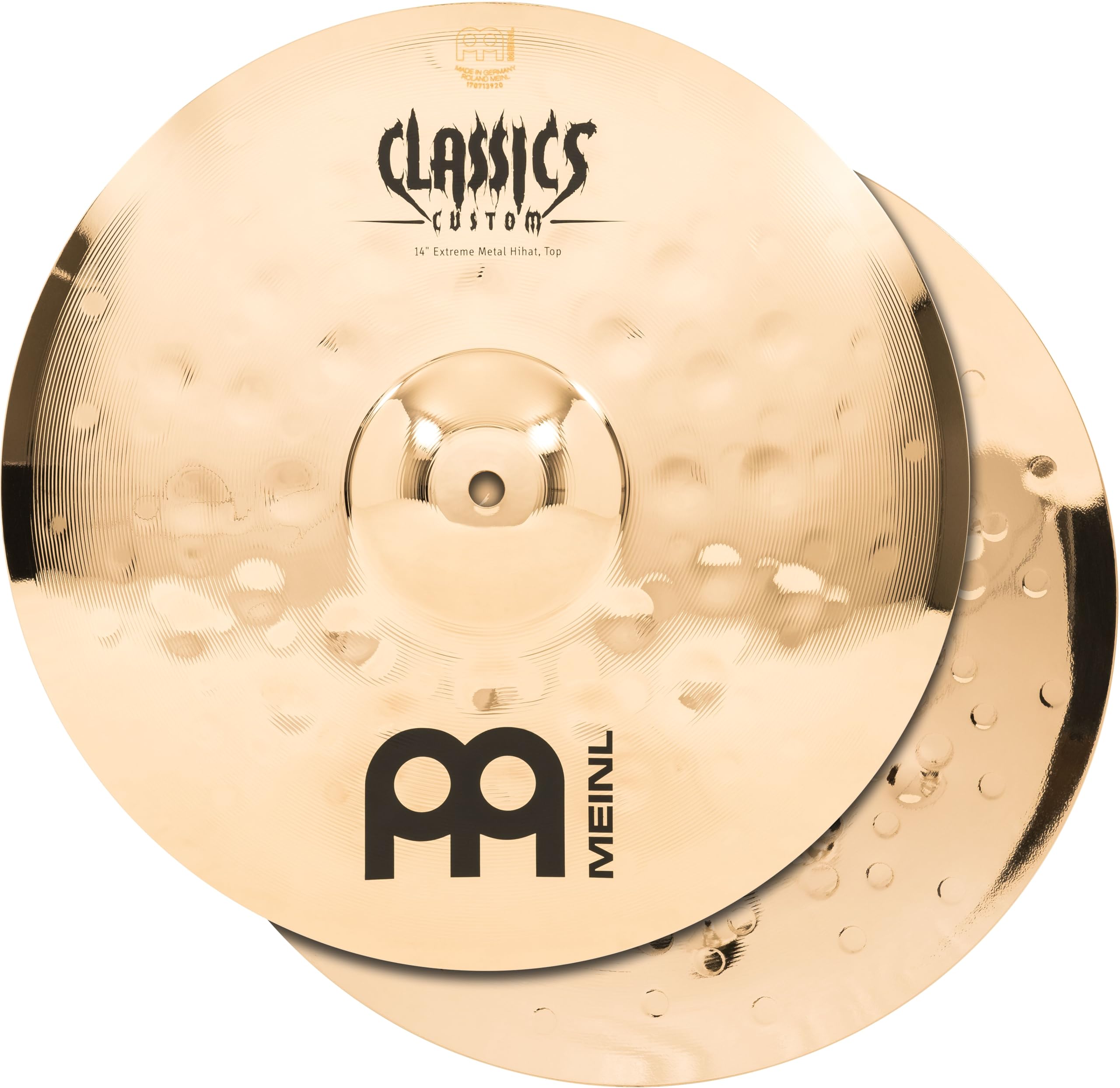 

MEINL Classics Custom Extreme Metal Series Hi-Hat Cymbal, 14 CC14EMH-B (Official Japanese Product)
