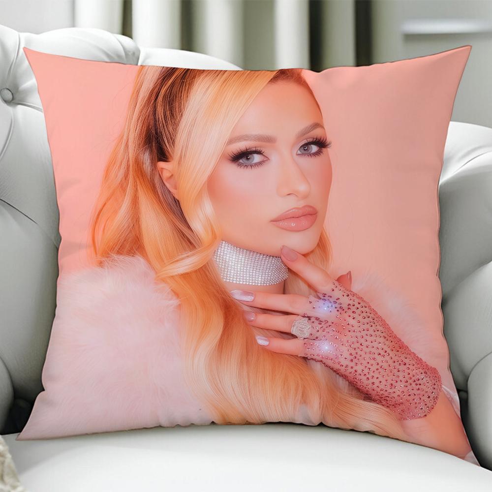 Singer Actor P-Paris Hilton Cushion Cover Birthday Anniversary Gifts Double Sided Printed Zipper Cushion Cover Soft Skin Bedding