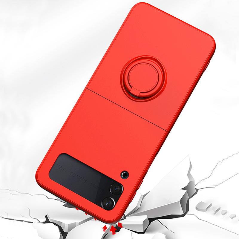 Spot supply Amazon applicable Samsung zflip4 mobile phone case z5 integrated ring holder folding screen mobile phone case