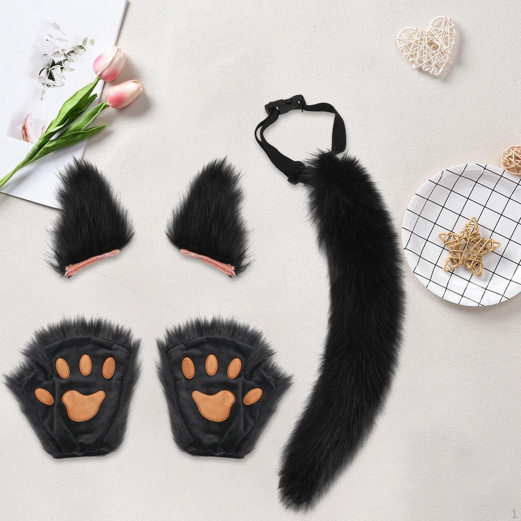 Zestaw kostiumów zwierzęcych z sztucznymi uszami i ogonem na imprezy tematyczne