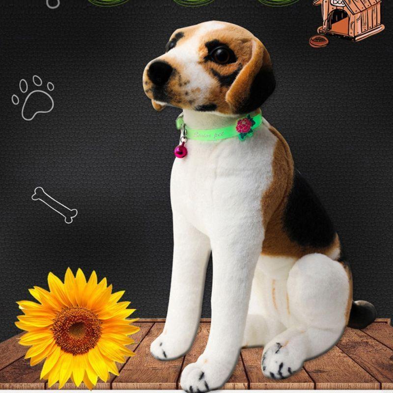 Pet Glowing Collars with Bells Glow at Night Dogs Cats Adjustable Necklace Safe