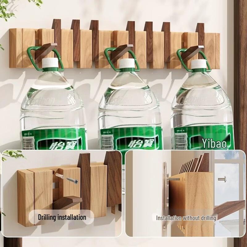YIXI Wall-Mounted Coat Rack with 10 Hooks