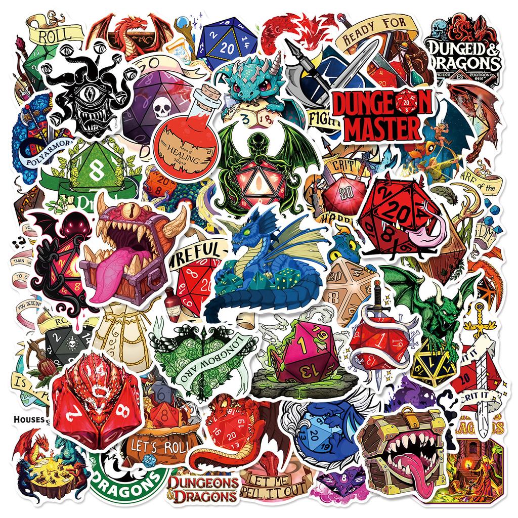 1050Pcs Dungeons Dragons Graffiti Stickers Exquisite Cool Diy Toys Secret For Bottle Scrapbook Travel Bag Aesthetic Decals