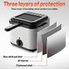 Electric Deep Fryer, 2.5 Liters Oil Capacity, Small Deep Fryer with Non Stick Basket for Home Use, Cool Touch Sides Easy To Clean (silver)