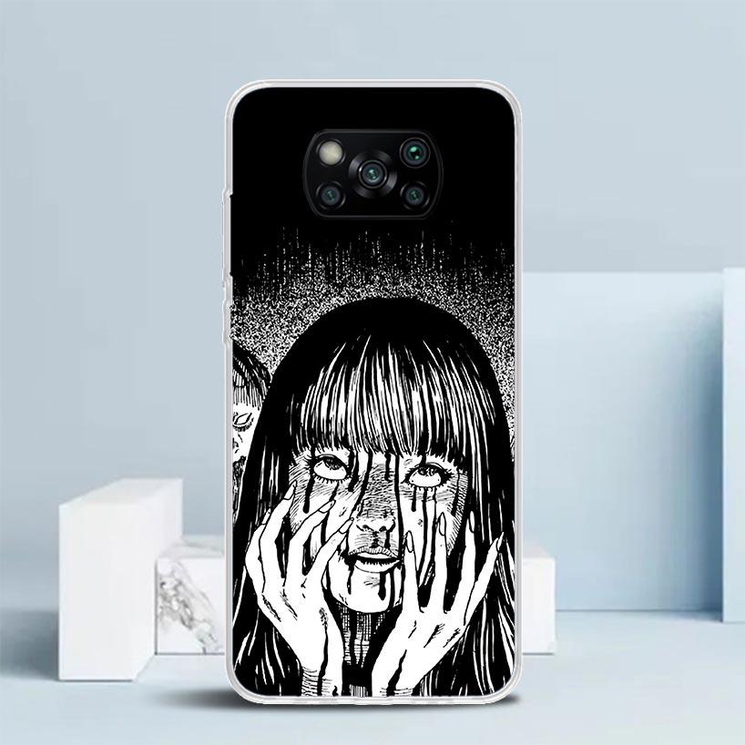 Japanese Horror Comic Anime Phone Case For Xiaomi Poco F7 Ultra X5 X6 X7 Pro M7 Redmi 15C 15 13C 13 12C 12 10C 10 10A 9 9C 9A 9T