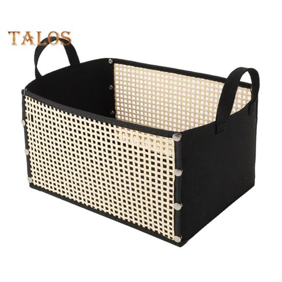 Hand-woven Bamboo Storage Basket Large Capacity Organizer Multipurpose Foldable Design Laundry Basket with Handle