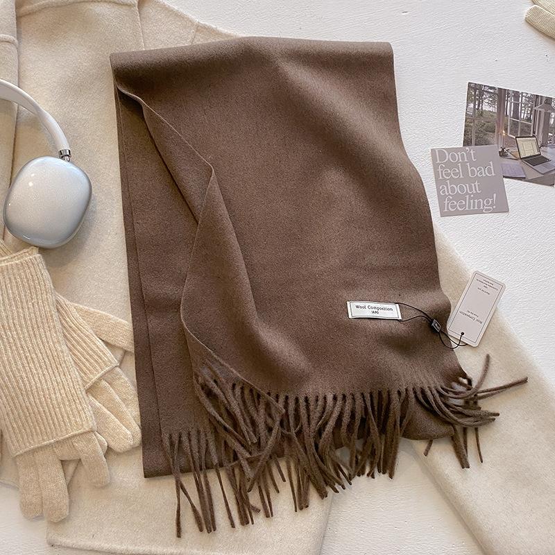 Luxury Cashmere Wool Scarf For Women  Winter Warm Pashmina Thicken Soft Shawl Wrap Stole Daily Use Fashion Elegant Wool Scarf