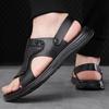 TUINANLE Sandales pour Homme Cuir PU Classique Romaines Homme Été Marche Plage Sandales Plates Chaussures pour Homme Baskets Sandalias Hombre Pantoufle Homme