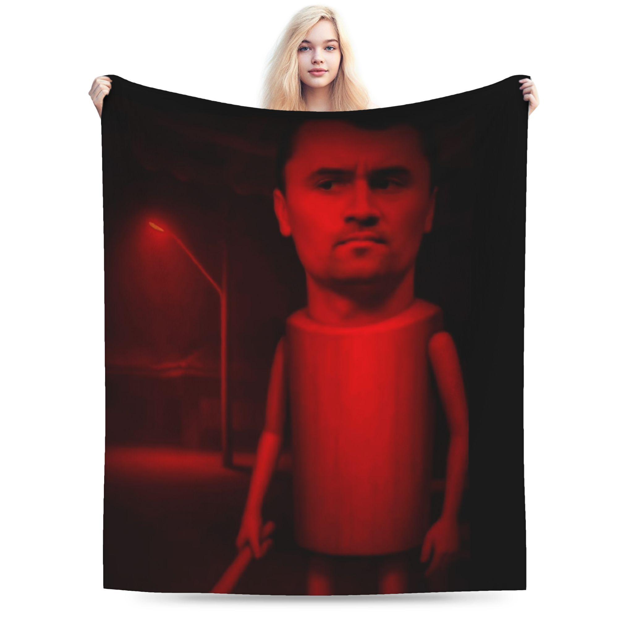 Jessica Chen Unisex Red Charlie Kirk Tung Funny Brainrot Meme Blankets Winter Soft Throw Blanket For Girls Couch Chair Flannel Bedspread Bed Cover
