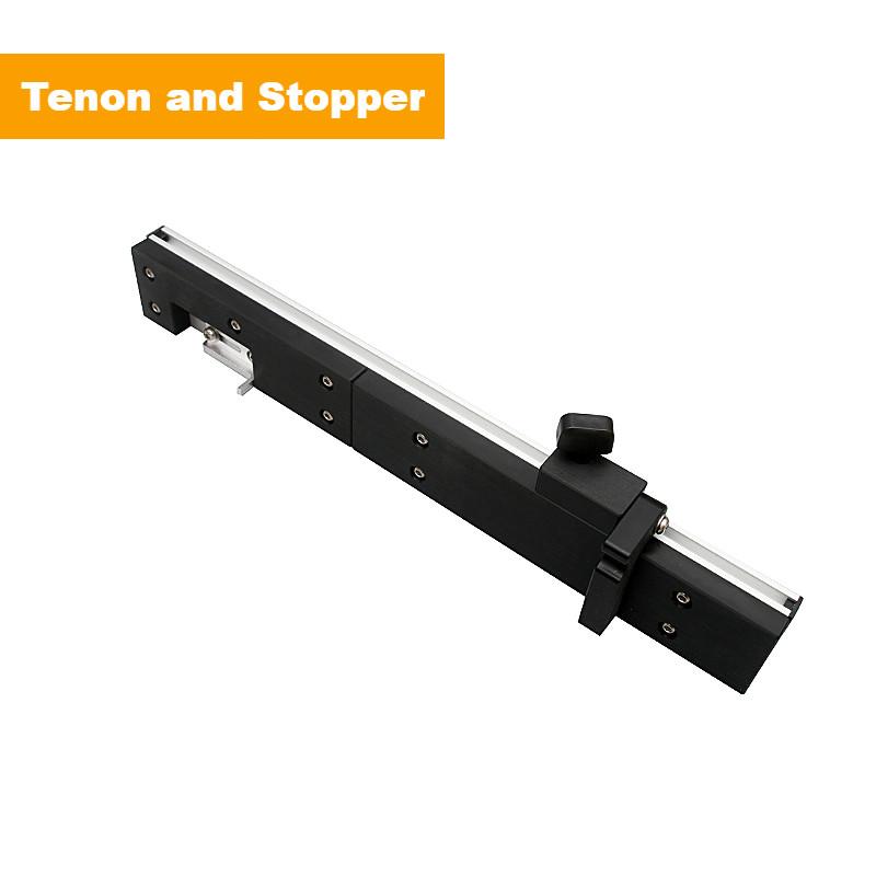 Woodworking Angle Miter Gauge Tenon Fence T Track Push Ruler Guide Router/Saw Table 450mm Mortise Tenon and Chute Stopper