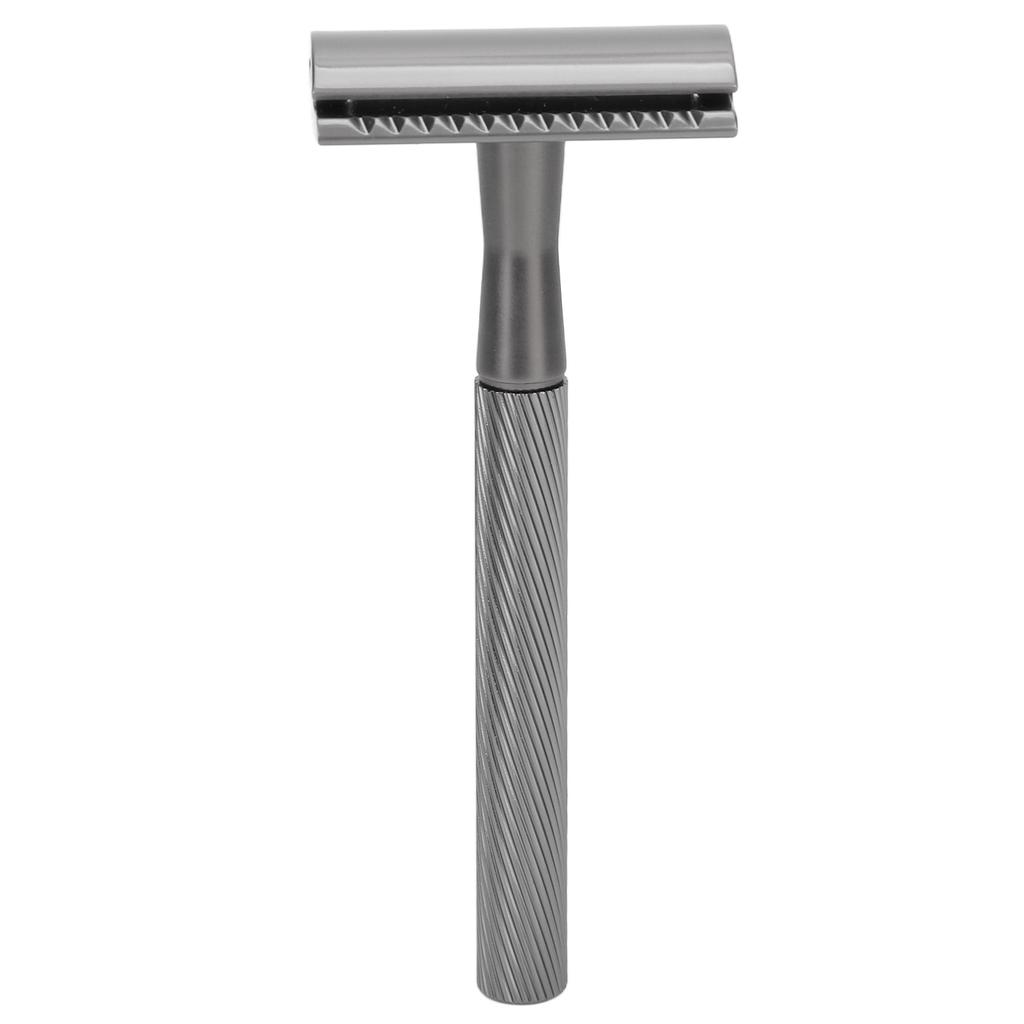 Zinc Alloy Men Portable Brass Handle Double Shaving with Base for Face Grooming