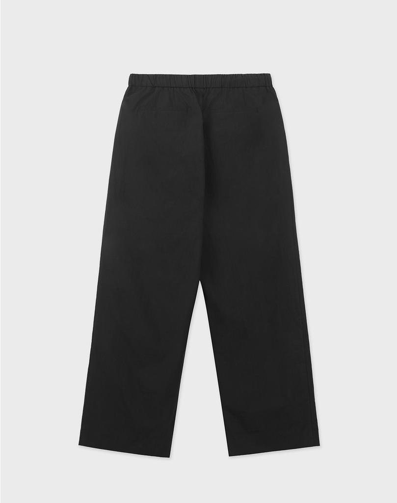 WORK ON BODY OFF Kura Semi-Wide Cotton Elastic Waist Pants [Black]