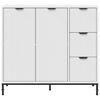Sideboard with Drawers White 89.5 X 33 X 82 Cm Particleboard