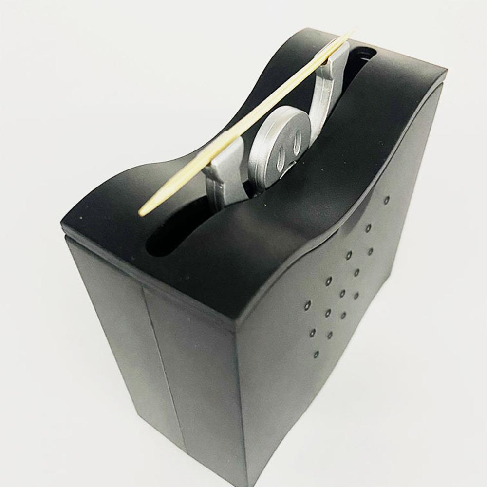 Plastic Toothpick Holders Black Toothpick Storage Case Portable Toothpicks Dispenser Box  Office