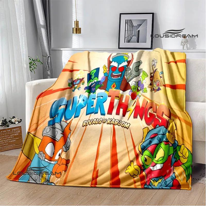 3D Cute Cartoon Super Zings Blankets Picnic Blanket Warm Flannel Blankets Soft and Comfortable Blanket Bed Linings Birthday Gift