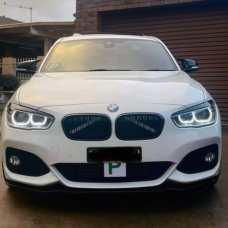 For BMW 1 Series F20 F21 118i 120i 2015 - 2018 High Quality ABS Car Front Headlights Eyebrow Eyelids 3D Stickers Glossy Black
