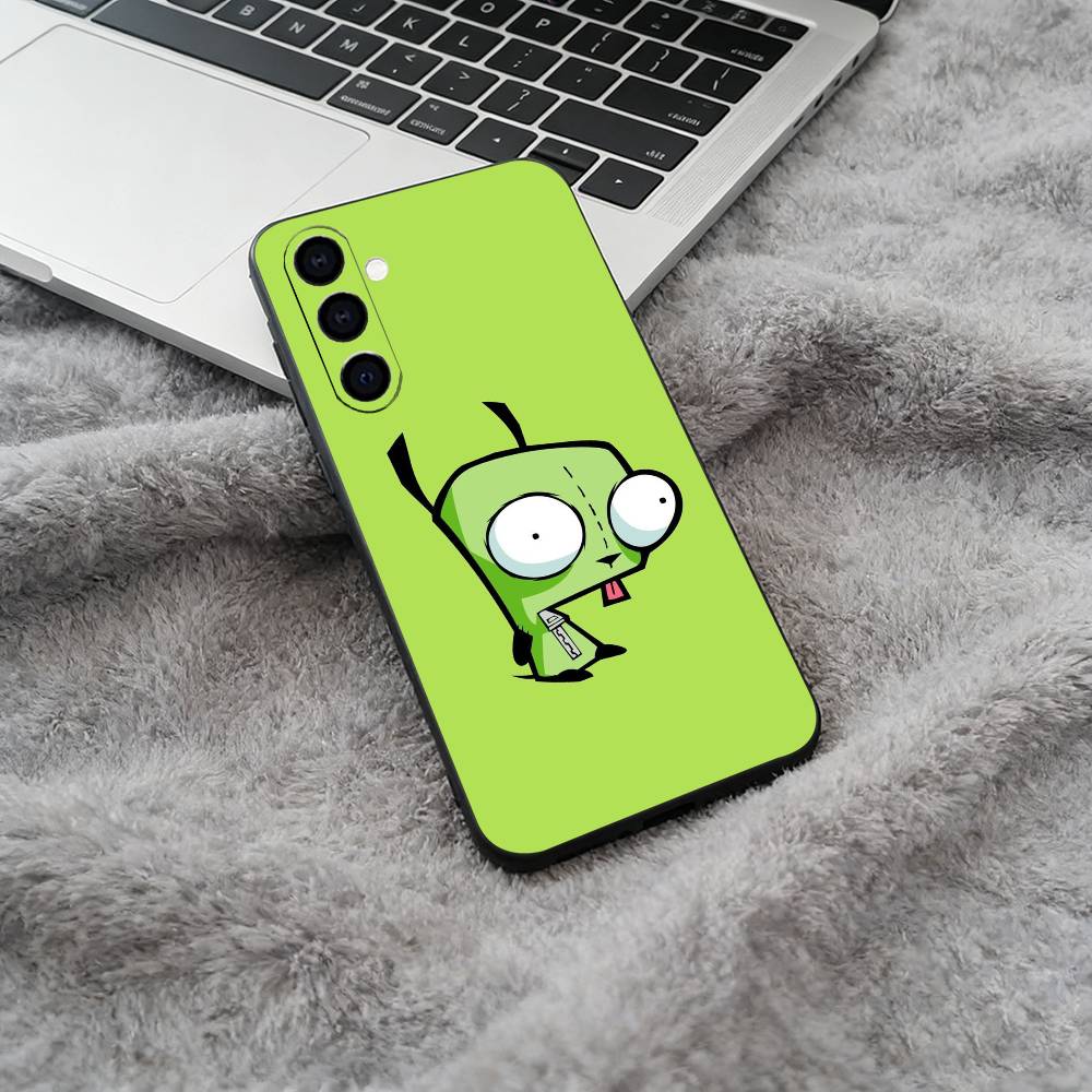 Cartoon Invader Zim Gir Black Soft Silicone Phone Case for Samsung Galaxy A73, A71, A72, A70, A53, A52, A51