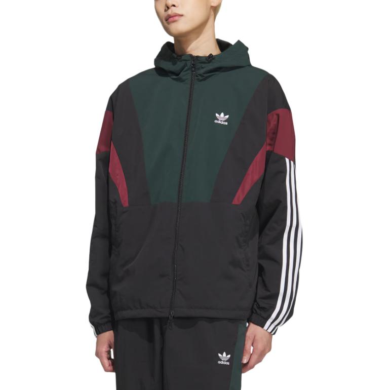 adidas Originals WINDBREAKER BLOCK Jacke Herren Dunkelgrün/Schwarz KC3125