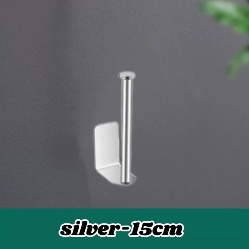 Kitchen Tissue Holder Stainless Steel Nail Free Hole Free Self-adhesive Wall Mounted Metal Black Silver Toilet Roll Paper Holder