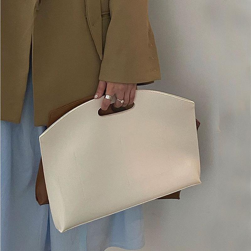 

Women s Handbag New Large-Capacity File Bag Fashiable Versatile Commuter Bag Elegant Leather Briefcase Women s Bag бежевий