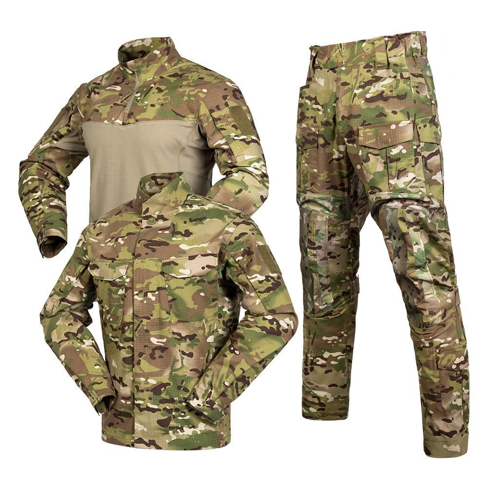 Olive Green Camouflage Training Suit - Durable Outdoor Workwear for Men and Women