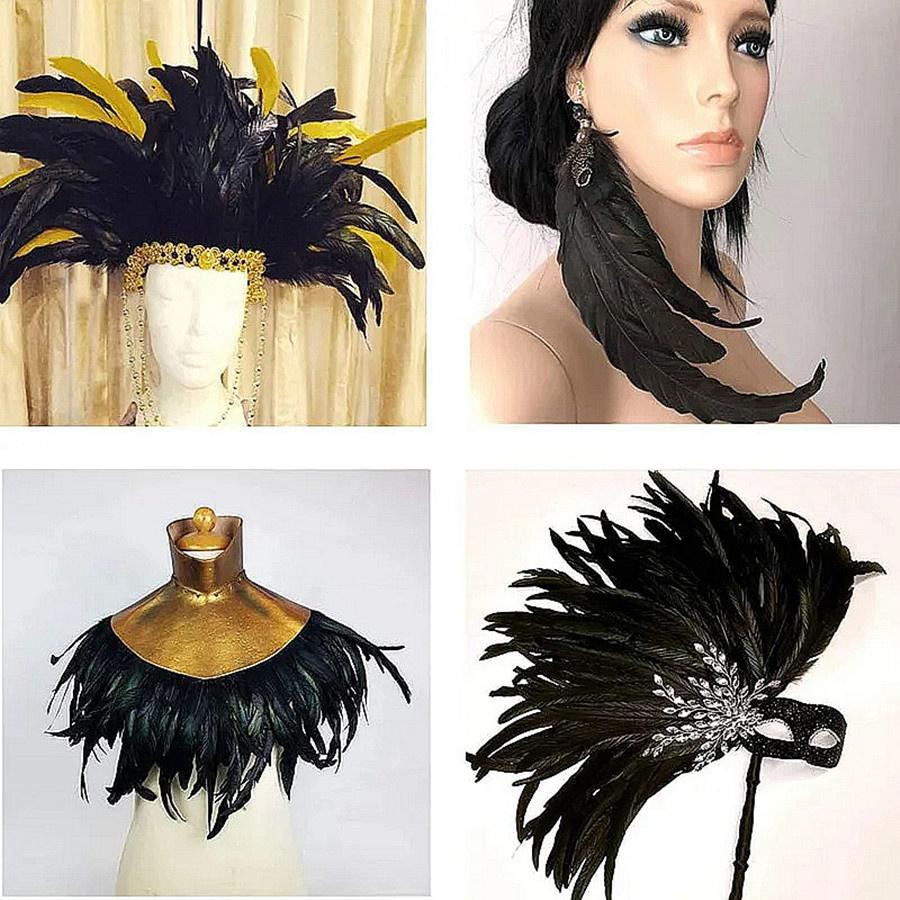 10/100 Stück 25-30cm Natürliche Hahnenfedern DIY Basteln Nähen Weihnachten Feder Party Feder Handgemacht Hochzeitsdekor Zubehör