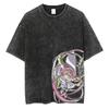 Hot Anime Demon Slayer Kamado Tanjirou Graphic Print T Shirt Men Manga Tshirts Washed Cotton T-shirt Harajuku Male Vintage Tee