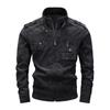 New European and American large-size suede high-end PU leather jacket casual versatile jacket men
