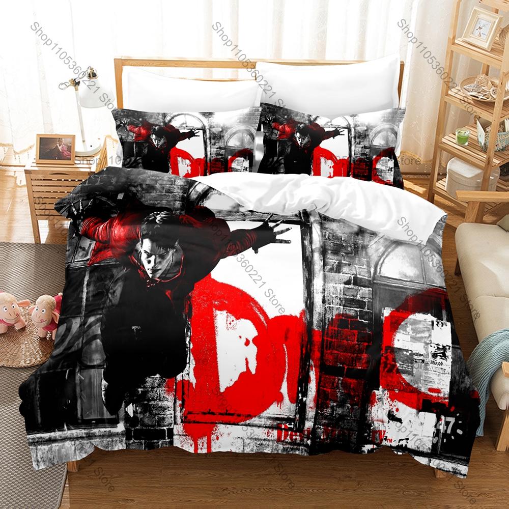 DmC Devil May Cry 3PCS Bedding Set Duvet Cover And Two Pillowcases Microfiber 3D Digital Print Game Bed Linens Home Decoration