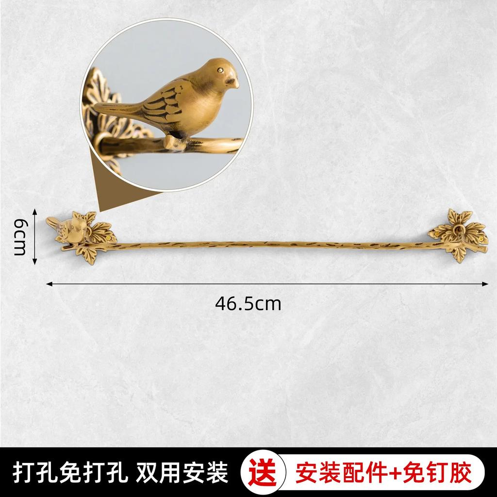 Decorative Retro Brass Coat Hooks Rust-Resistant Bird Clothes Hanger Unique Wall Mounted Branch Design for Entryway Organization