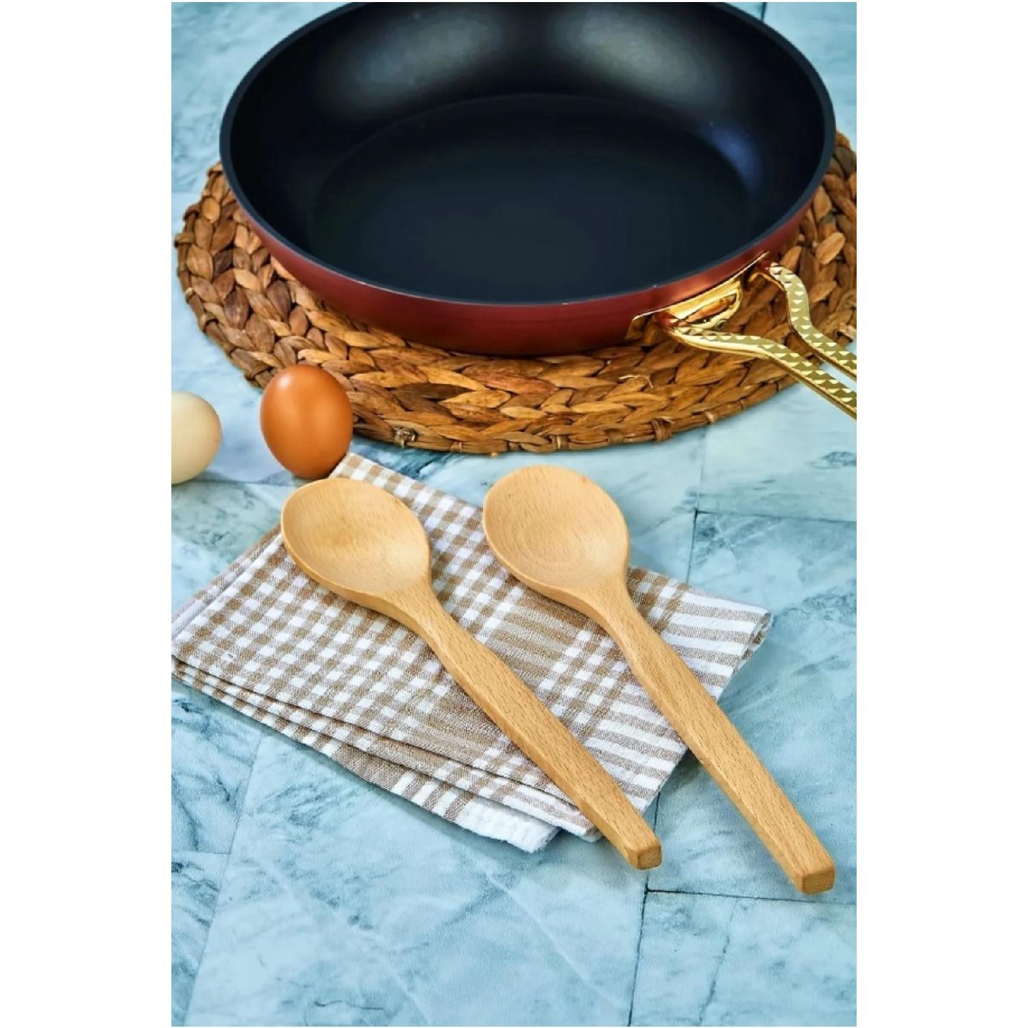 

Set Of 2 Wooden Tablespoon Wooden Spoons коричневый