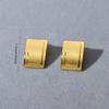 European and American return-shaped rectangular mirror polished stud earrings simple and versatile gold silver commuter earrings