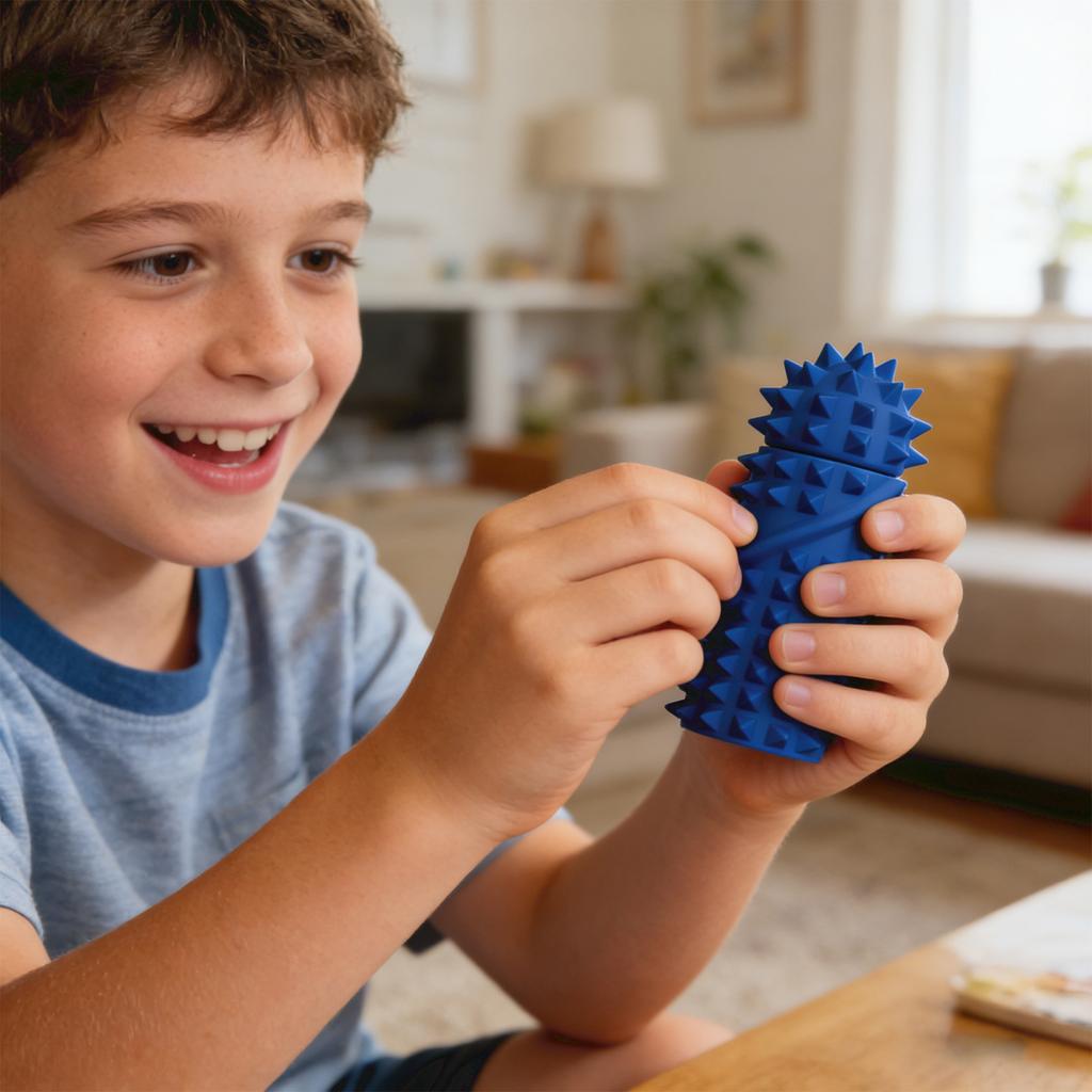Silicone Stress-Relief Pain Stim Toy: Fingertip Prick, Spinning Gyro Gear Ball, Polygonal Anxiety Relief