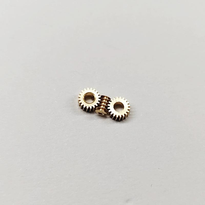 0.2 module with 20 teeth (worm hole 1mm+worm wheel hole 2mm) Brass worm gear 90 degree transmission reduction mini small gear 20 Teeth 0.2M