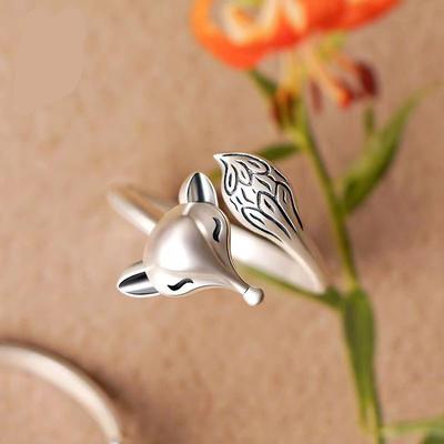 New Chinese New Year Little Fox Ring Women's Middle Finger Index Finger Ring Niche Opening Adjustable Design